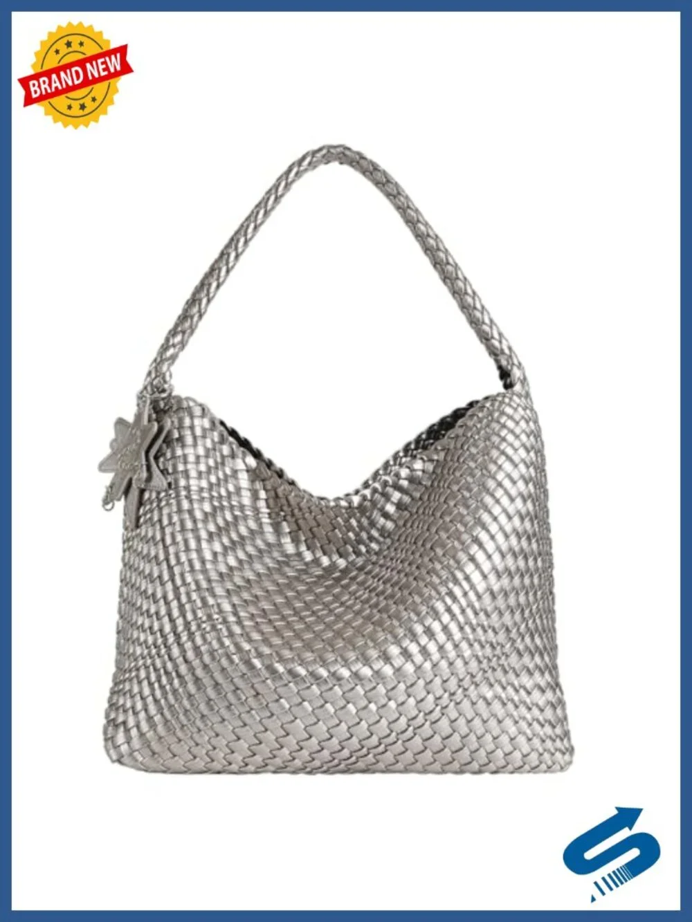 Handmade Woven Vegan Leather Slouchy Hobo Tote Bag for Women Large Shoulder